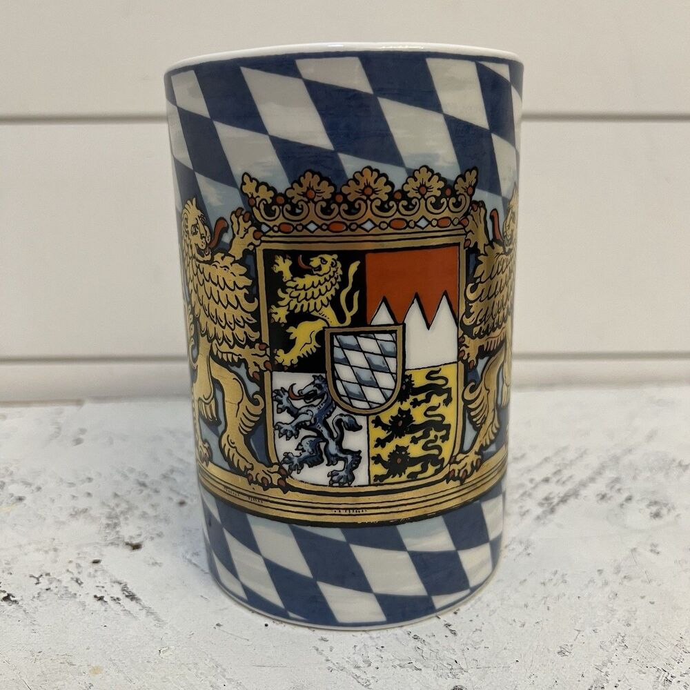 Vintage Bayern Crest Coat Of Arms Large Coffee Mug Cup Made In Germany 5.5”